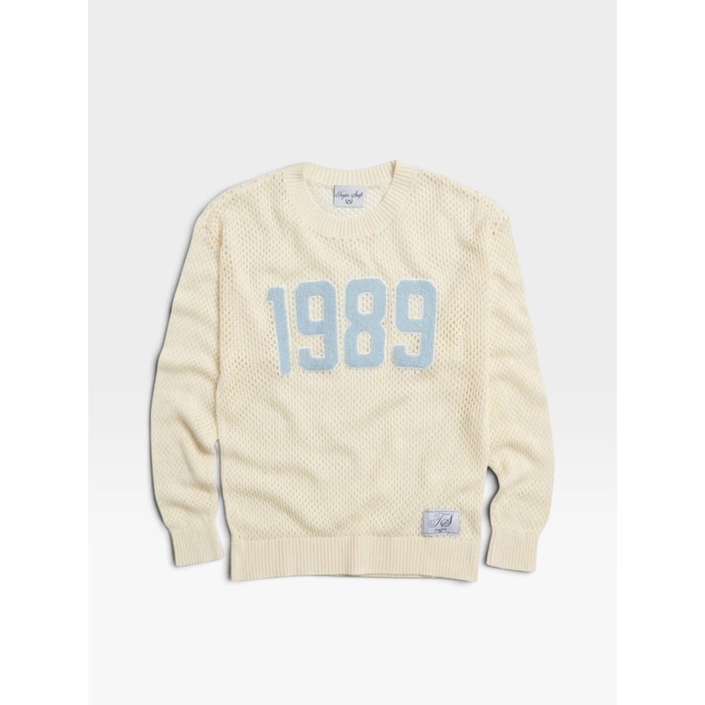 Taylor Swift 1989 Taylor's Version Knit Sweater Cream Blue Plus Size XL